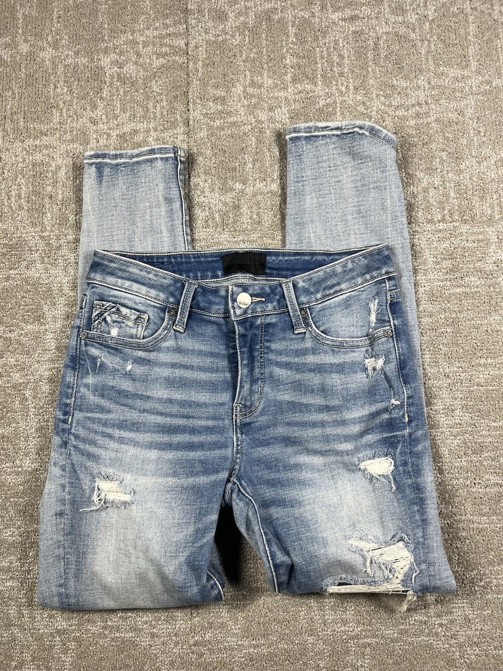 Buckle Black Ankle Skinny Jean Women Size 26